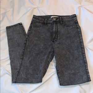 Abercrombie & Fitch Gray Acid Wash Ankle Jeggings